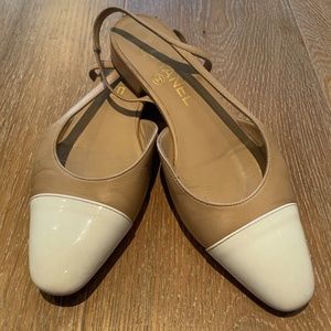 Chanel Cap Toe Sling Backs